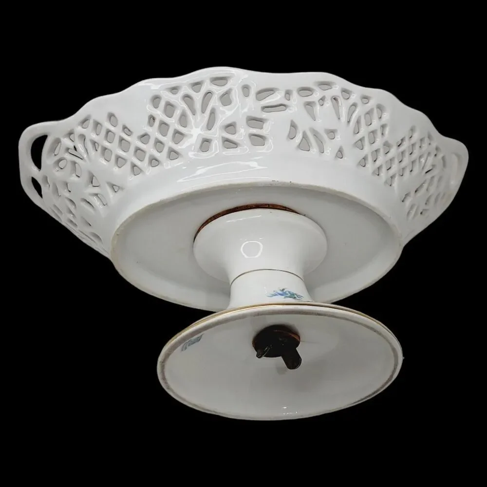 Dresden‎ Schumann Bavaria Candy Fruit Footed Pedestal Oval Floral Bowl Compote